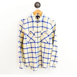 J. Crew Flannel Button Down Top size 6